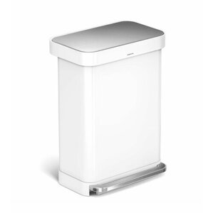 Simplehuman Pedałowy kosz na śmieci 55 l, biały, 55 l