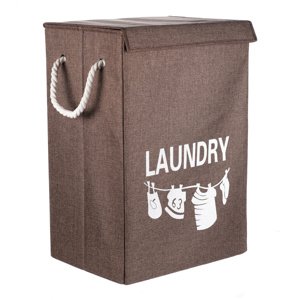 Kosz płócienny na brudną bieliznę LAUNDRY 40 x 30 x 60 cm, brązowy