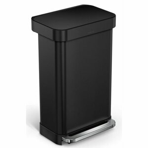 Simplehuman Prostokątny kosz na pedały z kieszeniąna worek 45 l, czarny