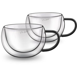 Lamart LT9114 2-częściowy zestaw szklanek docappuccino Vaso, 270 ml, czarny