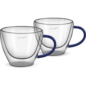Lamart LT9116 2-częściowy zestaw szklanek do cappuccino Vaso, 190 ml, niebieski