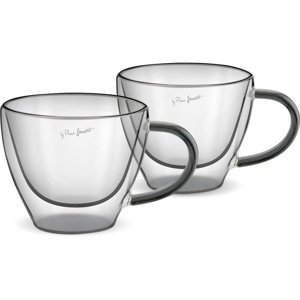 Lamart LT9117 2-częściowy zestaw szklanek docappuccino Vaso, 190 ml, czarny