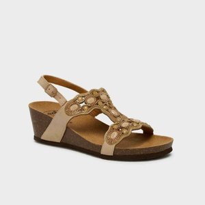 Scholl Sandały Lerici T-Bar beżowy, rozmiar 39, 39 EU
