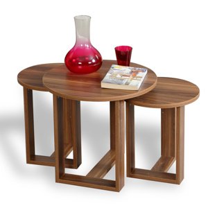 Stolik do odkładania Mira Walnut, 3 szt.