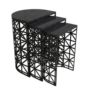 Stolik do odkładania Stil Black Marble, 3 szt.