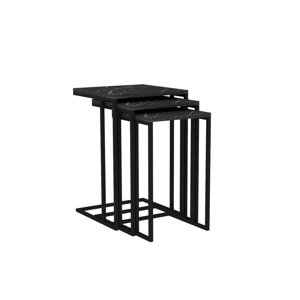 Stolik do odkładania Black Mermer, 3 szt.