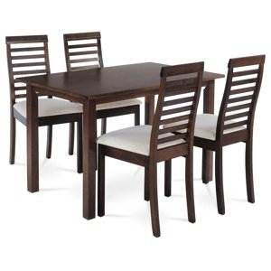 Zestaw jadalniany z litego drewna z 4 krzesłami,120 x 75 x 75 cm, orzech