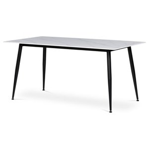 Stół do jadalni 160 x 90 cm, biały marmur