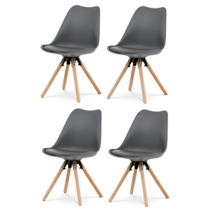 Zestaw krzeseł do jadalni CT-762 GREY, 4 szt.