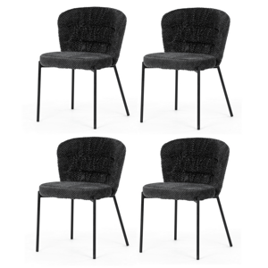 Zestaw krzeseł do jadalni Bouclé CT-W1077 GREY2, 4szt.