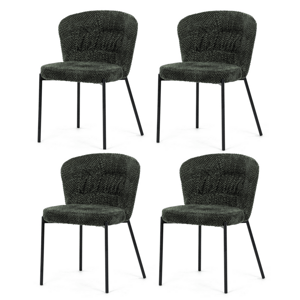 Zestaw krzeseł do jadalni Bouclé CT-W1077 GRN2, 4szt.