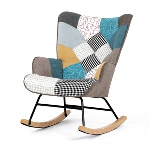 Fotel bujany PW2, patchwork