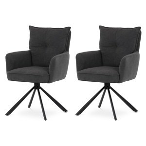 Zestaw krzeseł obiadowych z mechanizmem zwrotnymHC-X1128 GREY2, manşestr, 2 szt.