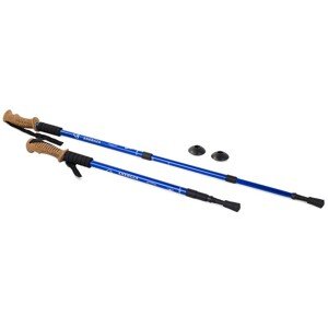 Kijki do nordic walking z korkową rączką,niebieskie