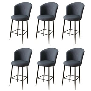 Zestaw krzeseł barowych Alte Anthracite and Black, 6 szt., 6 szt.