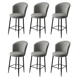 Zestaw krzeseł barowych Alte Grey and Black, 6 szt., 6 szt.