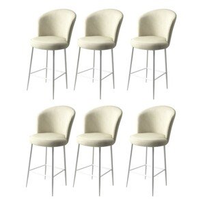 Zestaw krzeseł barowych Alte Cream and White, 6 szt., 6 szt.