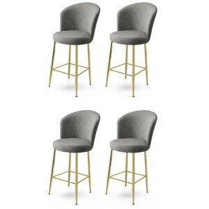 Zestaw krzeseł barowych Alte Grey and Gold, 4 szt.